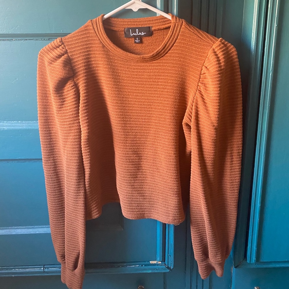Lulu’s Cropped Puff Sleeve Top